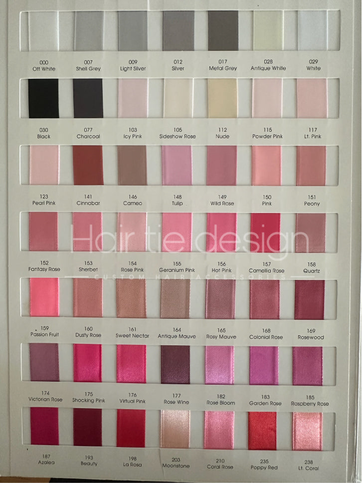 Satin Ribbon Colour Swatches