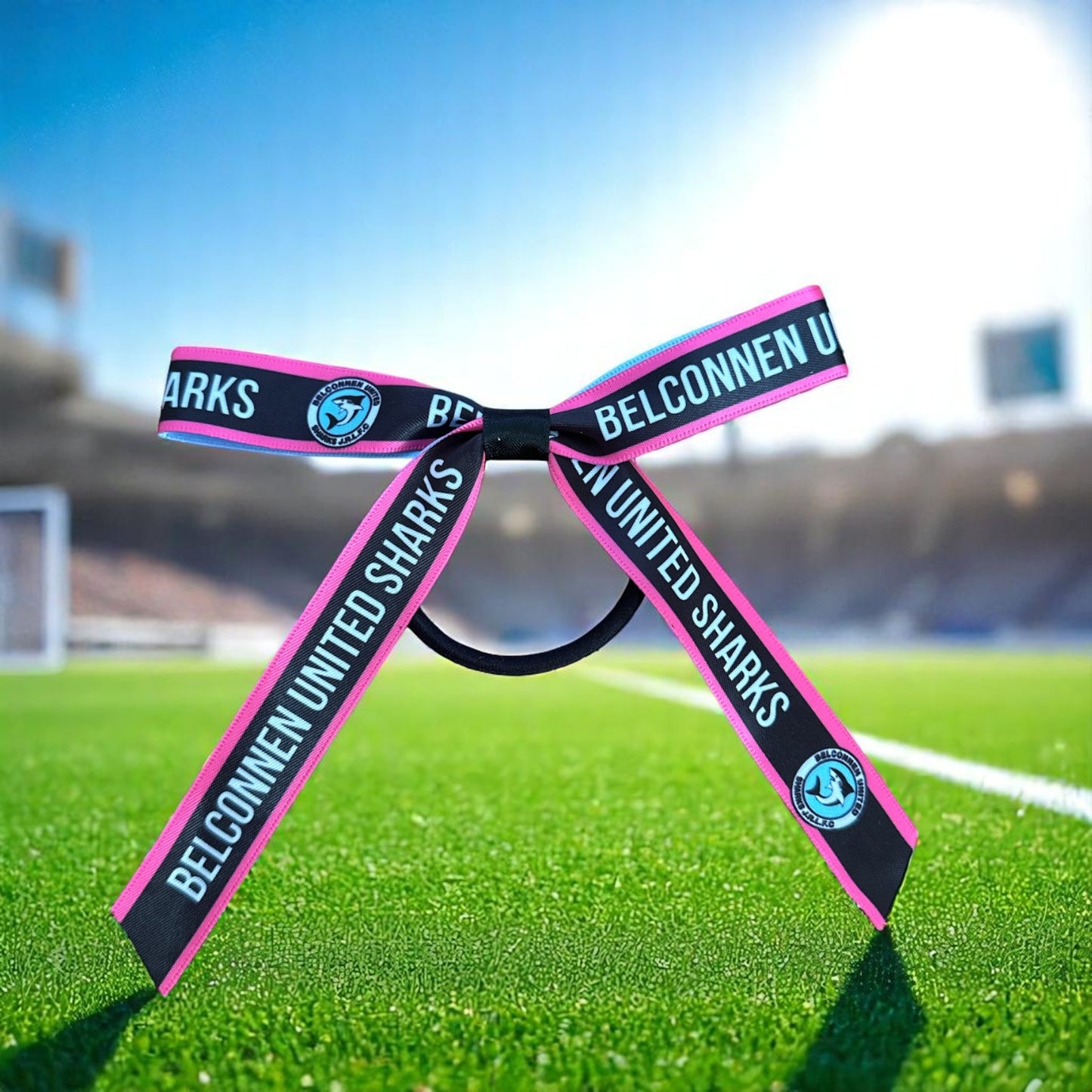 CUSTOM DESIGNED Hair Bows on elastic | Sport Ribbon Bows | School Hair Bows