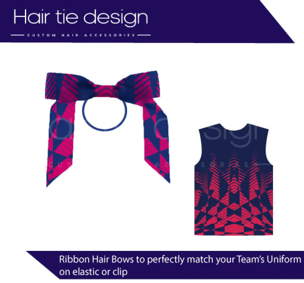 CUSTOM Print Hair Bow on elastic | Sport Hair Ribbon | School Hair Bow Hair Bow