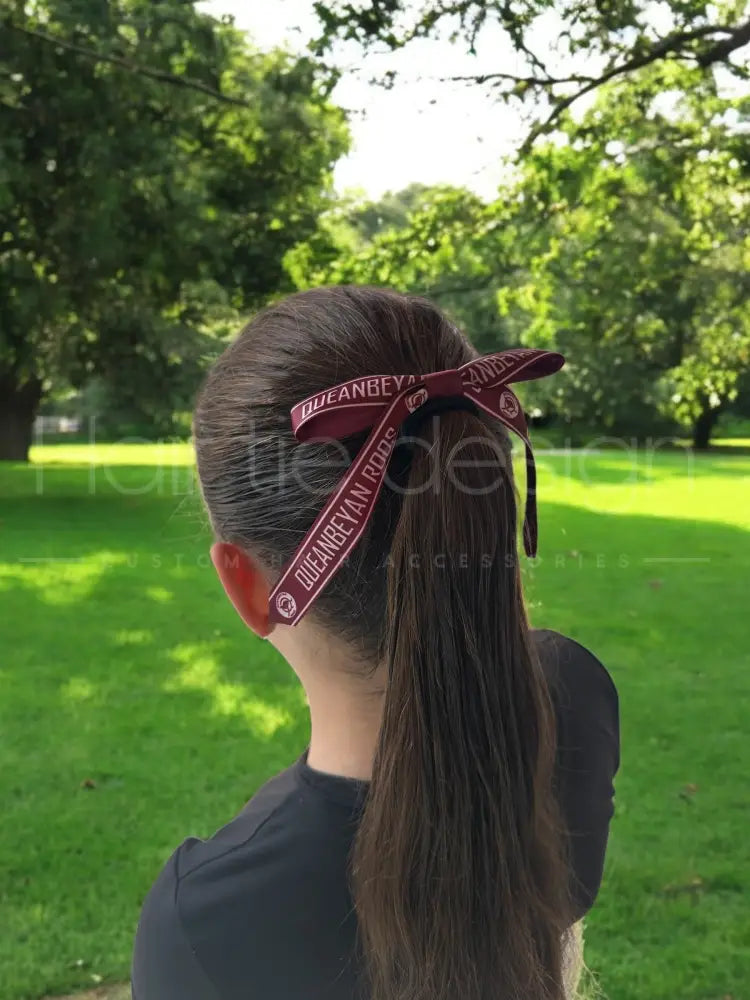 CUSTOM Print Hair Bow on elastic | Sport Hair Ribbon | School Hair Bow Hair Bow