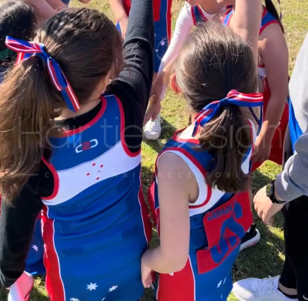 CUSTOM Stripe Hair Bow on elastic | Sport Hair Ribbon | School Hair Bow Hair Bow