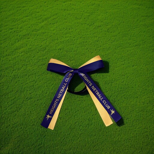 CUSTOM Branded 2 Layer Ribbon Hair Bow on elastic | Sport Hair Ribbon | Sports Hair Bow