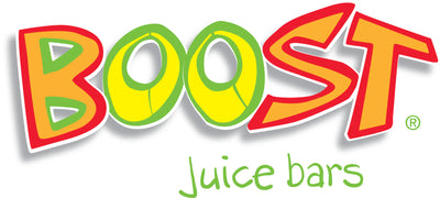Colorful logo of Boost Juice bars on a white background