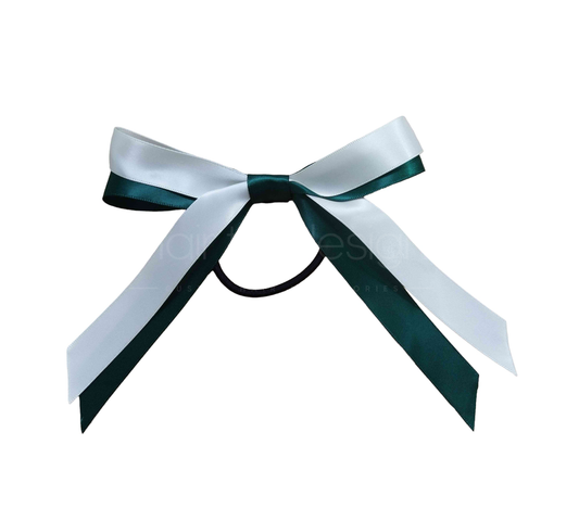 CUSTOM 2 Layer Ribbon Hair Bow on elastic | Sport Hair Ribbon | Sports Hair Bow