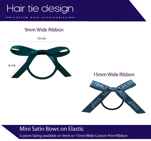 School Satin Mini Bows on elastics Hair Tie Design