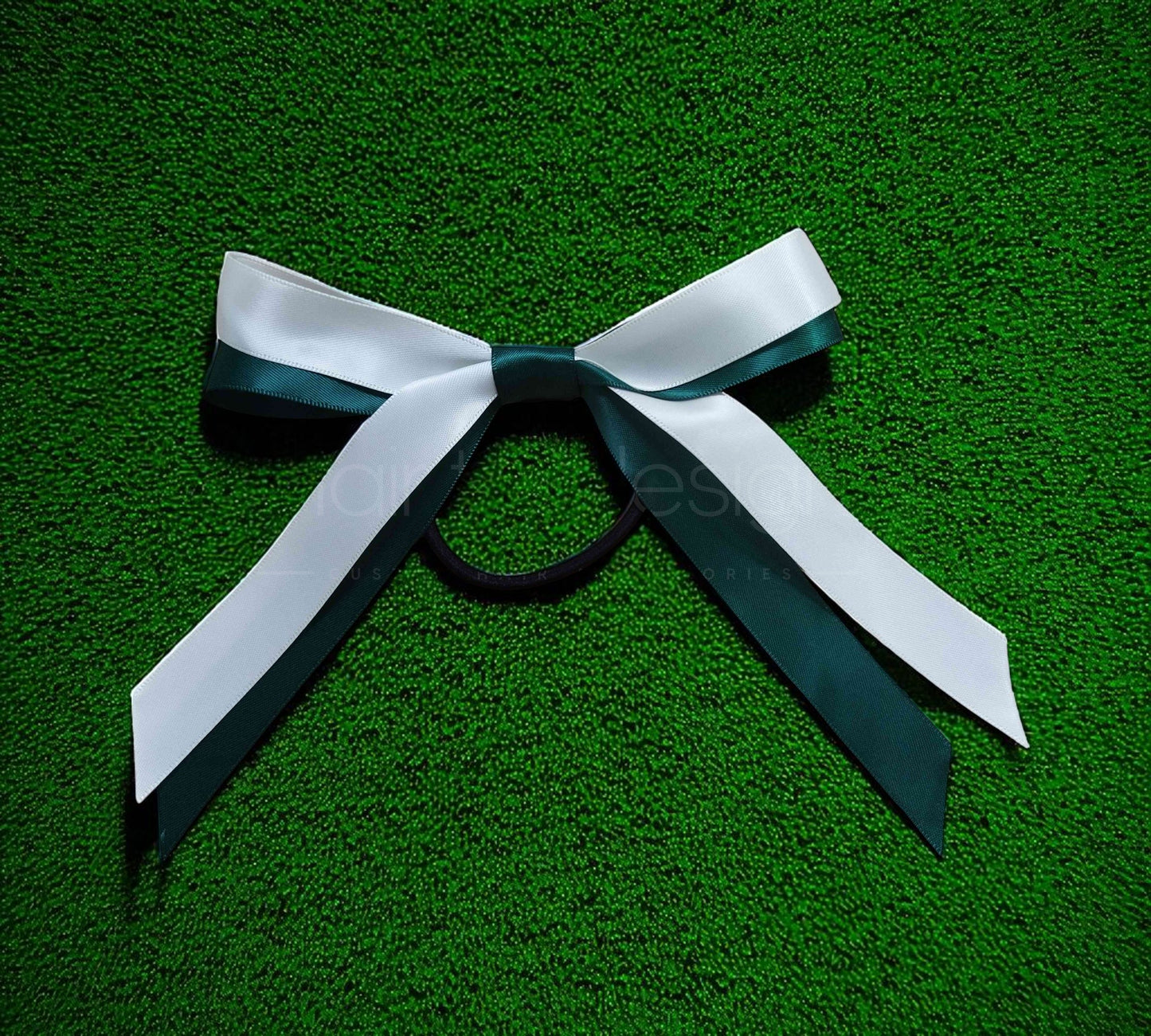 CUSTOM Colour 2 Layer Ribbon Hair Bow on elastic | Sport Hair Ribbon | Sports Hair Bow