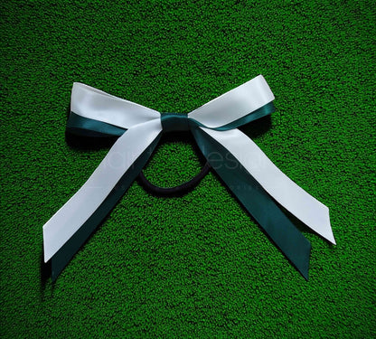 CUSTOM Colour 2 Layer Ribbon Hair Bow on elastic | Sport Hair Ribbon | Sports Hair Bow