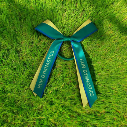 CUSTOM 2 RIBBON Hair Bow on elastic | Sport Hair Ribbon | Sport Hair Bows