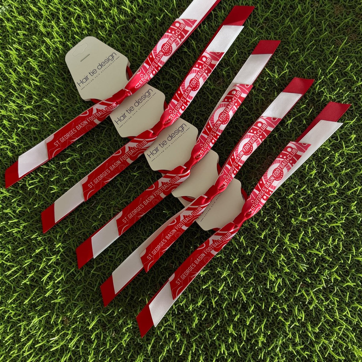 CUSTOM PRINT Sport Hair Ribbon on elastic | Sports Team Hair Ribbon | Netball Hair Ribbon My Store
