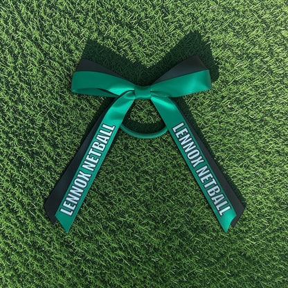 CUSTOM 2 RIBBON Hair Bow on elastic | Sport Hair Ribbon | Sport Hair Bows