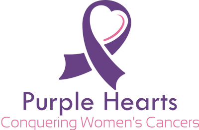 Purple Hearts logo with a purple ribbon and heart design on a white background