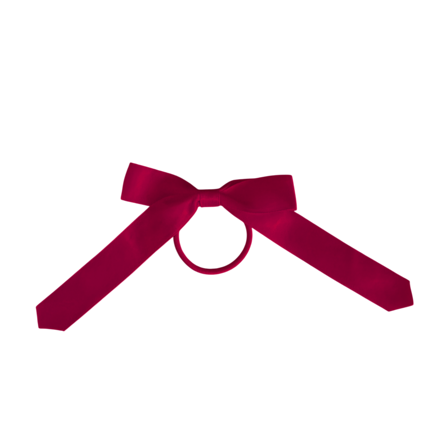 A deep magenta satin bow with a central loop, shown on a plain white background.
