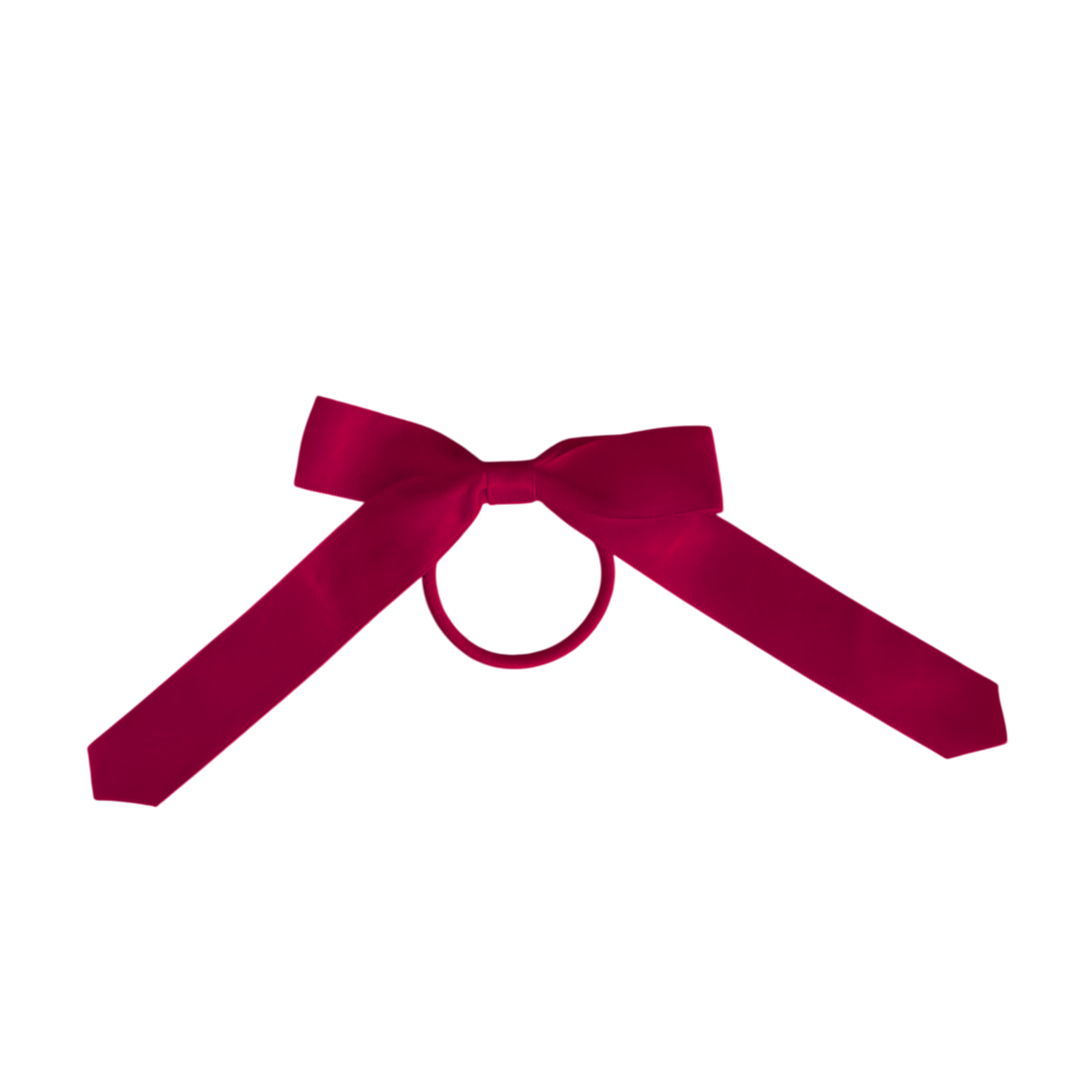 A deep magenta satin bow with a central loop, shown on a plain white background.