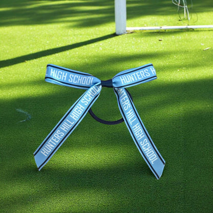 CUSTOM Print Hair Bow on elastic | Sport Hair Ribbon | School Hair Bow