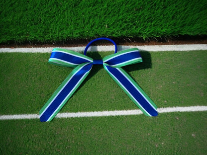 CUSTOM STRIPE Hair Bows on elastic | Sport Hair Ribbon | School Hair Bow