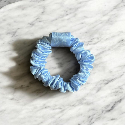 CUSTOM SKINNY Scrunchies with wrap label | Mini Scrunchies | Branded Hair Scrunchies