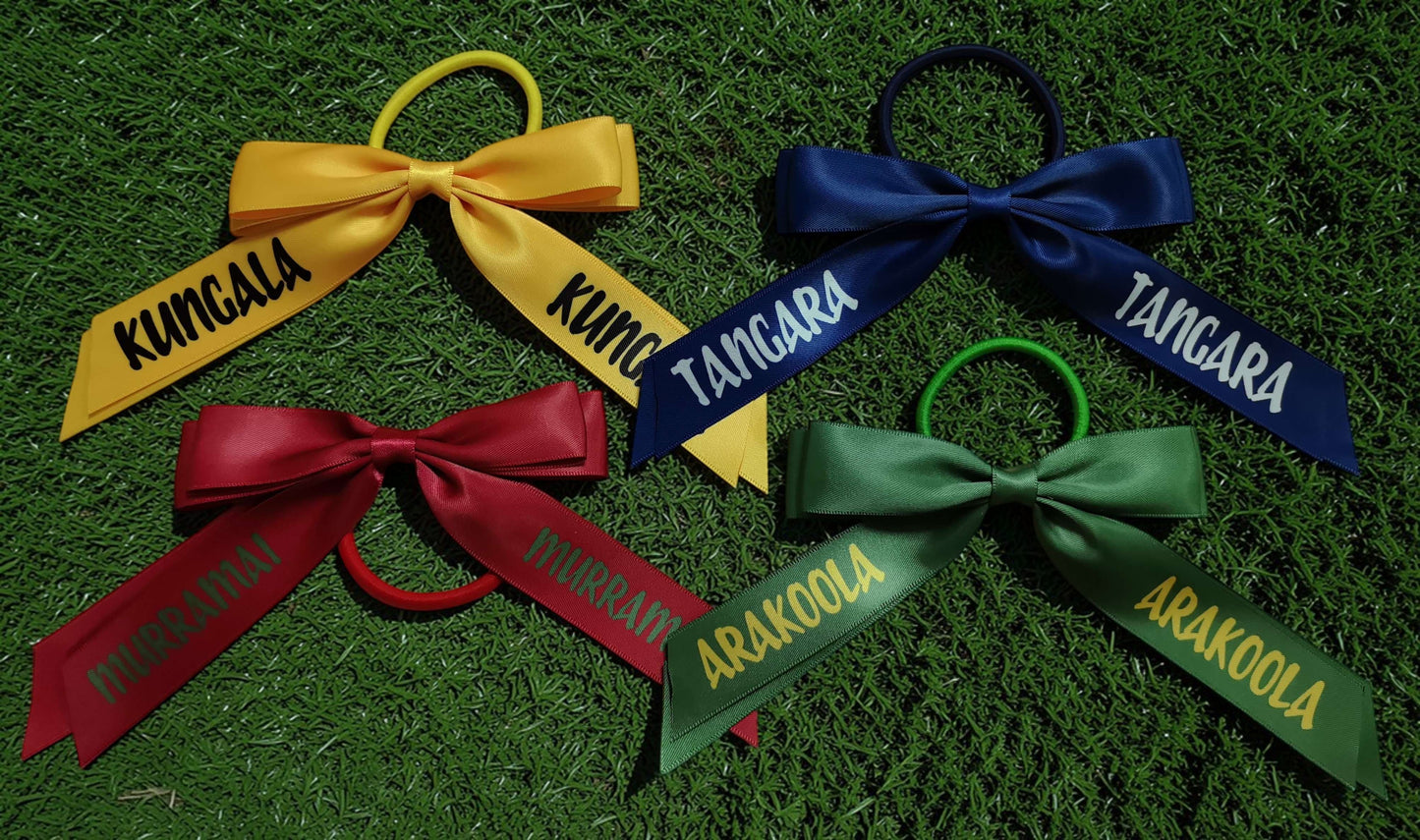 CUSTOM SCHOOL Hair Bows on elastic | School Sport Hair Bows | School Hair Ribbon