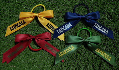 CUSTOM SCHOOL Hair Bows on elastic | School Sport Hair Bows | School Hair Ribbon