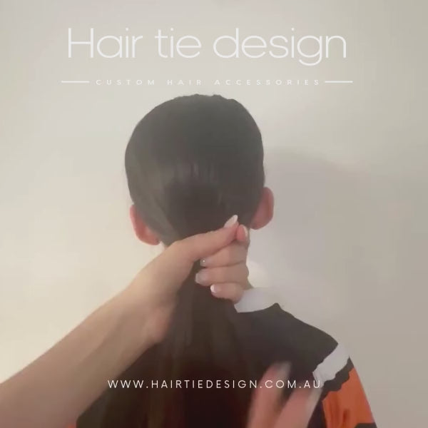 Load video: Customise Hair Accessories Branded with your logo or text