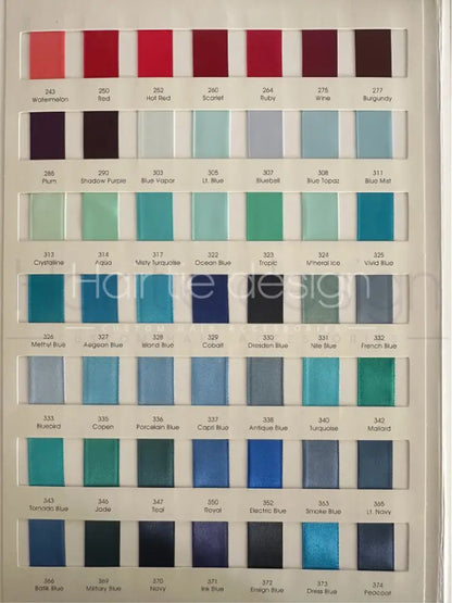 Satin Ribbon Colour Swatches