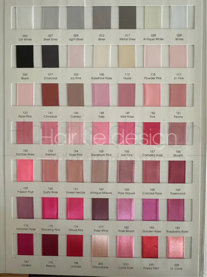 Satin Ribbon Colour Swatches